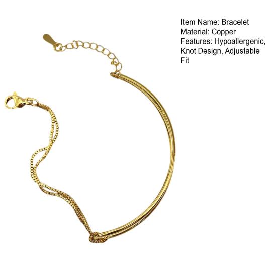 Knot Chain Bracelet Half Snake Chain Dainty Bracelet Love Knot Friendship Bracelet Gift