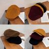 Classic British Style Corduroy Solid Color Cap With Warmth And Sunshade For Fall And Winter