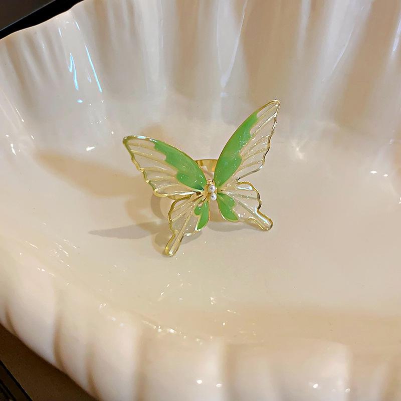 Gold Plated Zircon Cat's Eye Double Layer Retro Ring