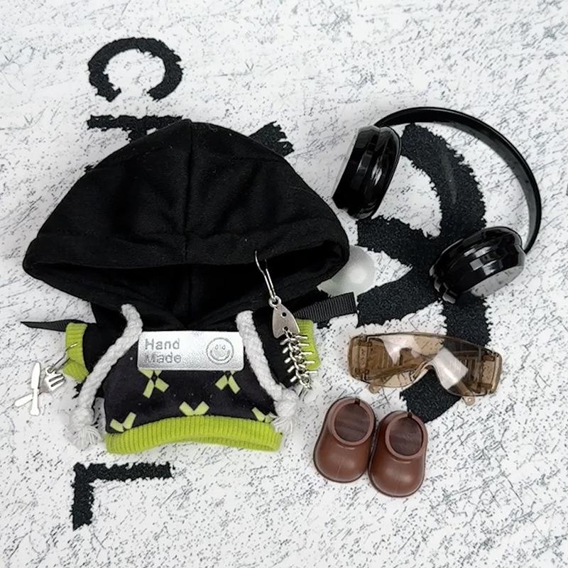 Pro 17cm Labubu Oblečení Módní Špionážní Set Kombinézy Vlněné Čepice 3.0 Labubu Oblečení Náhrdelníky Boty Sluchátka Panenky Doplňky Hračka