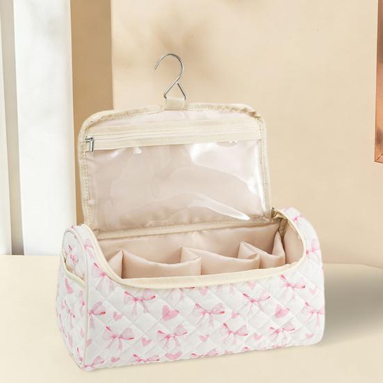 Travel Hair Dryer Bag Quilted Hair Dryer Pouch with Hook Portable Padded Hair Tools Organizer