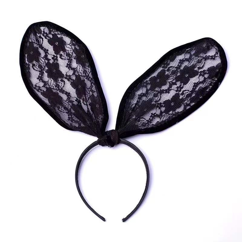 Halloween party costume ball headgear lace veil Internet celebrity cute cat rabbit ears headband hairpin