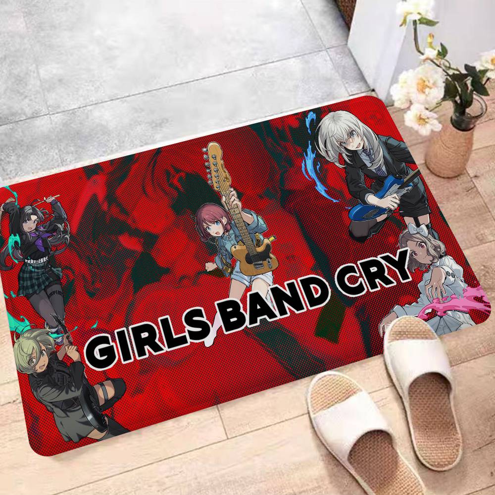 Anime Band Girls Band Cry Door Mat Washable Non-Slip Living Room Sofa Chairs Area Mat Kitchen Doormat Area Rug