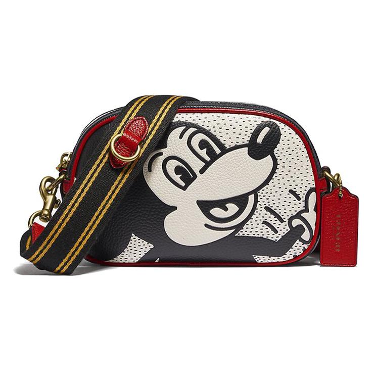 New COACH Disney Camera Pebbled Leather Shoulder Bag, Handbag, Camera Bag, Crossbody Bag Small Women's Black C1142-B4CAH