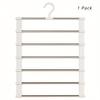 1pc Stainless Steel Space-Saving Foldable Pants Hangers for Jeans, Leggings & Trousers - Closet Organizer