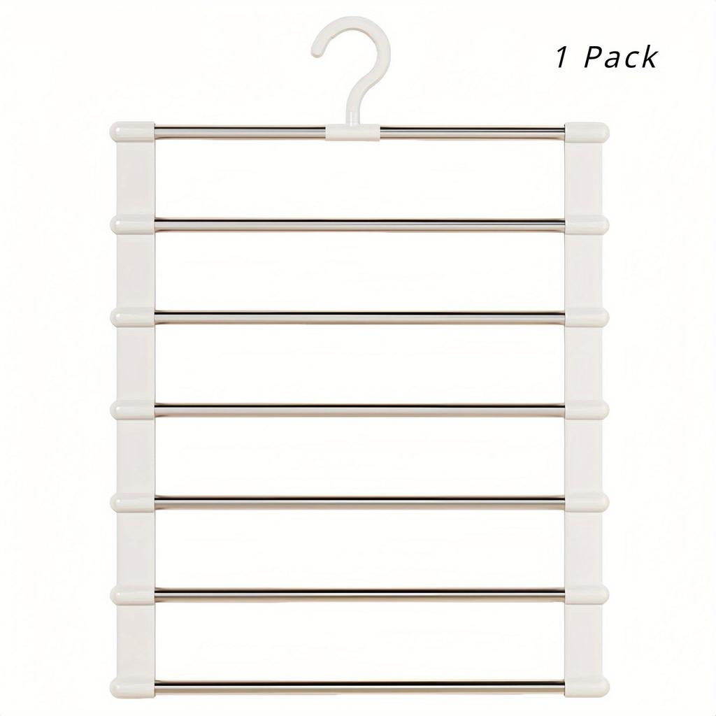 1pc Stainless Steel Space-Saving Foldable Pants Hangers for Jeans, Leggings & Trousers - Closet Organizer