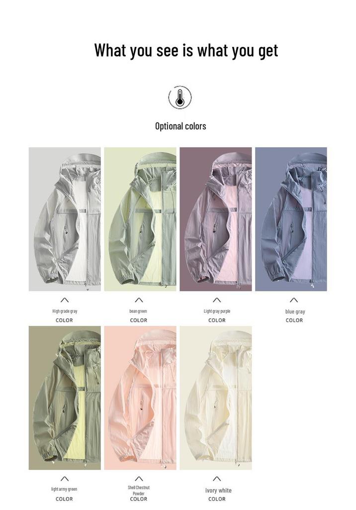 Unisex Kapuzen-UV-Schutz-Sommerjacke aus Eisseide