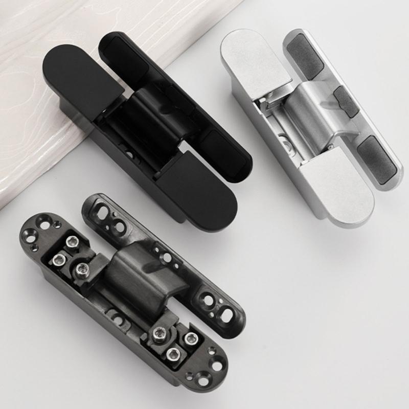 125 Degree Invisible Muted Door Hinge Adjustable Butt Hinges Aluminum Alloy Concealed Hinge Furniture Hardware