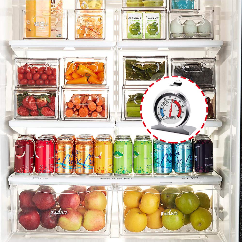 4pcs Refrigerator Freezer Thermometer Measurement Range Large Dial Thermometer (-30°C~30°C/ 20~80°F)