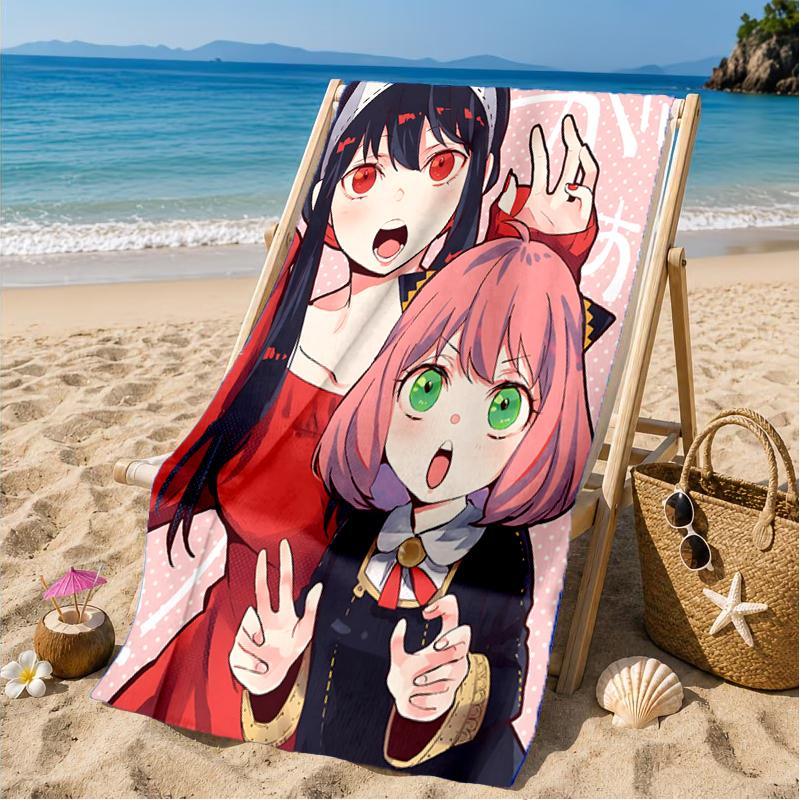 Cute anime spy Famliy Beach Towel, Microfiber Beach Towel, Perfect For Pool, Beach, Travel, Home Decor Beach Party Fan gifts