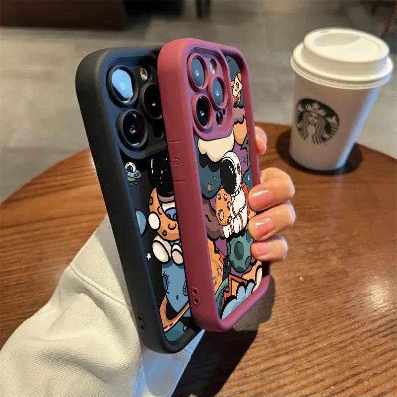 Spaceman Phone Case For Samsung S26 S25 S24 S23 S21 S20 Ultra Cute Astronaut Planet Funda For Galaxy S25 S24 FE S26 Plus Cover
