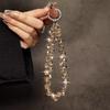 High-End Luxury Mobile Phone Lanyard Short Water Drop Crystal Keychain Hand-Beaded Wrist Chain Hand-Held Anti-Loss Bag Pendant 1