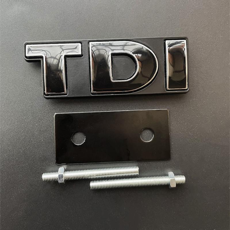 YKPSC1 3D Metal Logo TDI Emblem Car Front Grill Badge Rear Trunk Sticker For VW Golf 4 6 7 MK6 Polo Jetta Passat Accessories