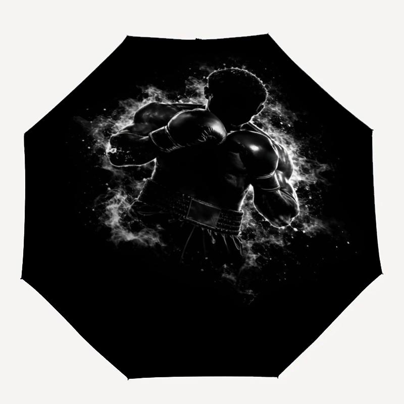 boxing Theme Automatic Umbrella, Lightweight & Portable, 8 Rib, Perfect for Outdoor Travel, Birthdays, Christmas, Gifts.