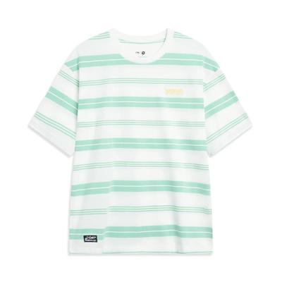 Li Ning X OG_SLICK Collaboration Skateboard Series Striped Sweat-Absorbing Loose Round Neck Short Sleeve T-Shirt Unisex Tops AHST479-4