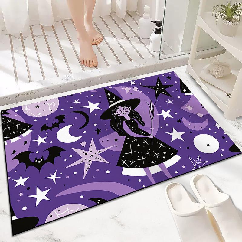 European and American Halloween Decoration Floor Mat Entrance Door Mat Horror Pumpkin Witch Carpet Entrance Door Mat