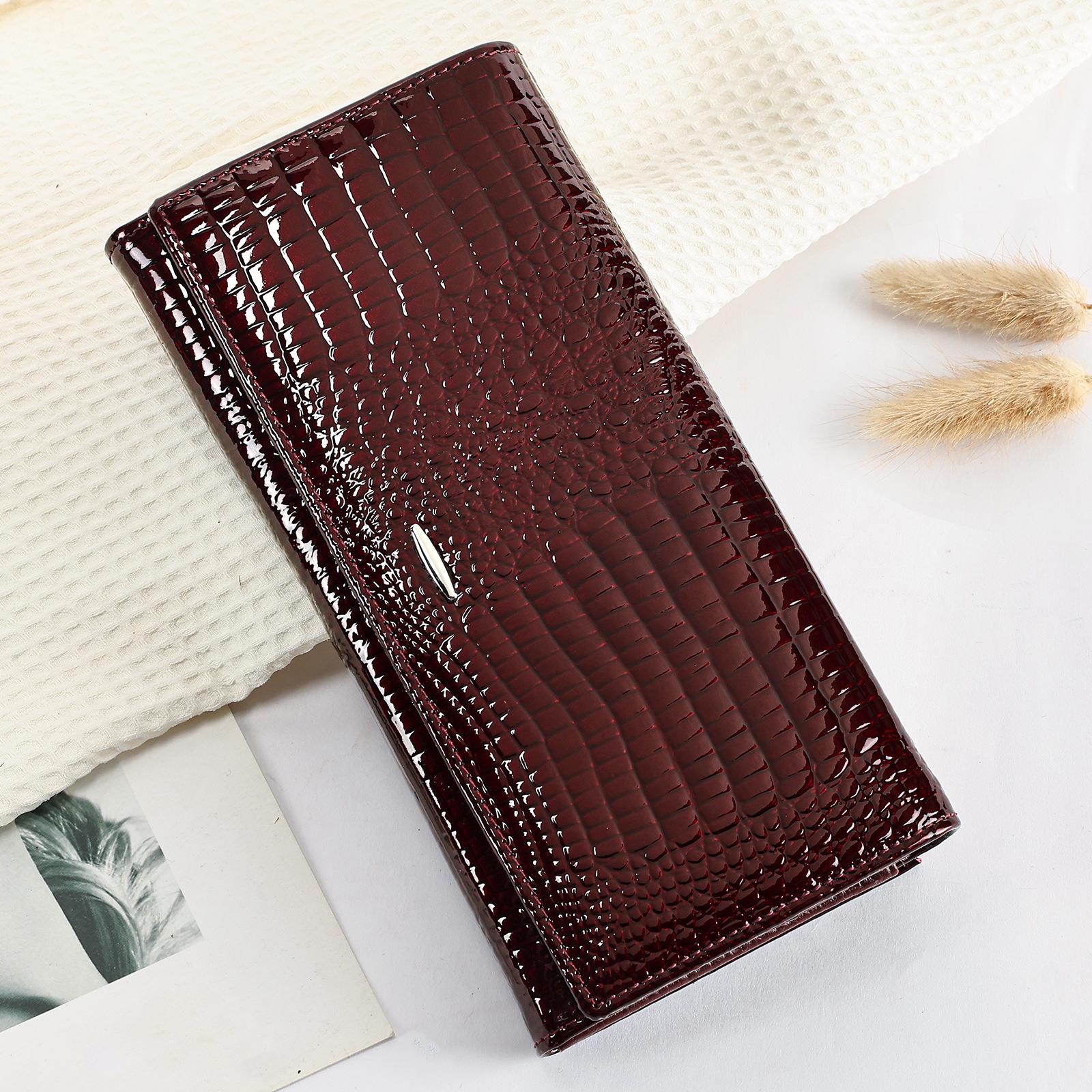 

WESTAL Women s Soft Leather Long Wallet - Large Capacity Clutch for Phone & Money, 2023 Elegant Style вина червоного кольору