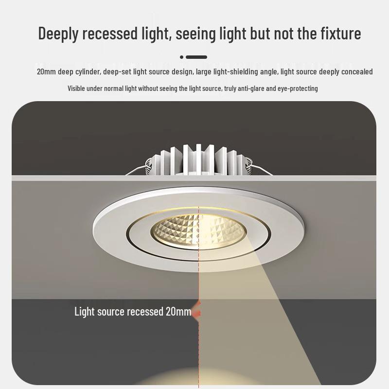 Downlight LED Mic 3W/5W, Gaură 4-6 cm, Spot COB pentru Living & Vitrină Vinuri