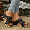 Women's Summer European American Style Wedge Sandals Magic Tape Platform