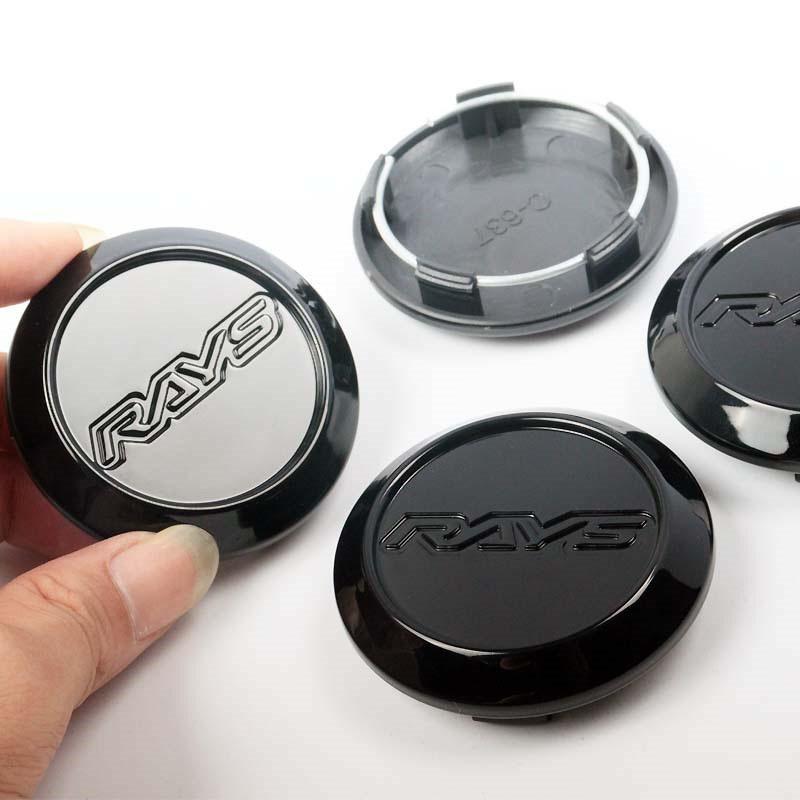 4pcs Wheel Caps Rays 3D Emblem 64mm/2.52 Inch Wheel Center Cap Wheel Cover Hub Cap Black Car Accessories