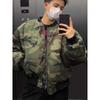 Unisex Camouflage Reversible Winter Bomber Jacket: Thickened Cotton Short Coat