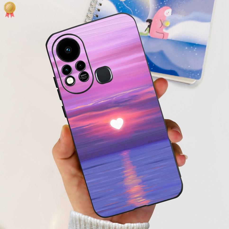 For Infinix Hot 11s Case Back Cover Clear Cute Cat Black Soft Silicone Coque For Infinix Hot11S Hot 11S Phone Case Bumper Fudna
