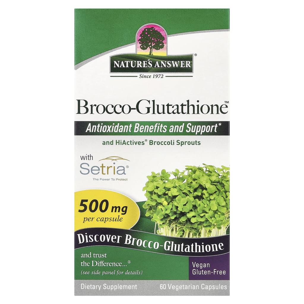 Nature's Answer Brocco-Glutathione, 500Mg, 60 Veggie Caps