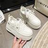 Little White Shoes Women's 2025 Spring and Summer New Popular Versatile This Year's Popular Thick-soled Mesh Casual Inner Height-increasing Board Sho