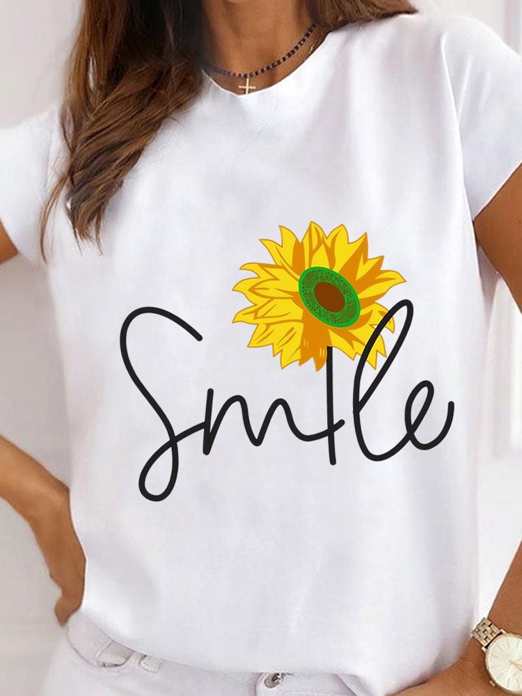 (Asian Size) sweet letter cute 90s Clothing Shirt Women Printed Lady Casual Short Sleeve T Tee Top Fashion Female Graphic T-shirts