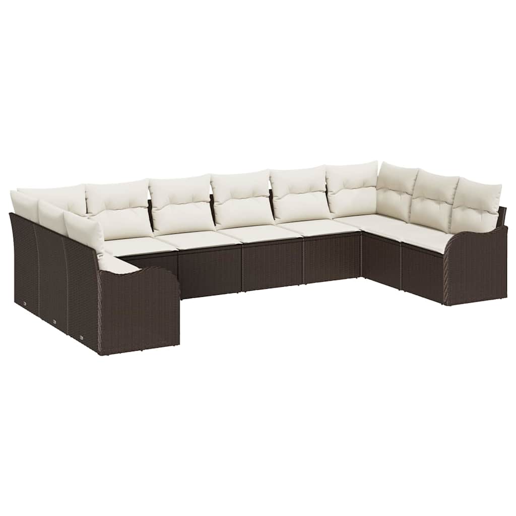 Garden Sofa Set Brown 344 x 177.5 x 85 cm Poly Rattan