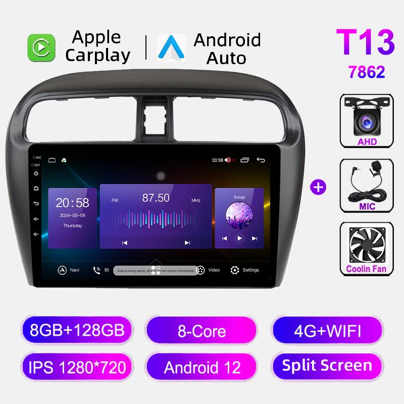 Android 12.0 Car Radio For Mitsubishi Mirage Attrage 2012-2018 Multimedia Video Player GPS Navigation 4G WIFI Carplay Autoradio