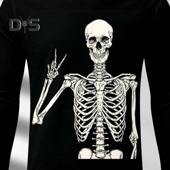 Pánské topy Halloween 3D tisk Tričko s kulatým výstřihem a dlouhým rukávem Tričko Běžný střih Běžný střih Tričko Běžné oblečení Street Party