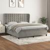 3129459 vidaXL Divan Bed and Mattress Light Grey 160x200cm Velvet