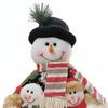 Christmas Plush Snowman with Hat Scarf Cute Santa Snowmans Doll Xmas Decorative Ornament Toy Winter Decorations for Office Table