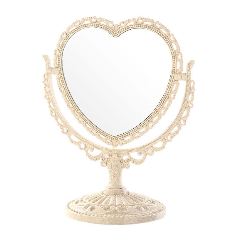 Makeup Mirror Heart Shaped Acrylic Single Makeup Mirror Home Bedroom Desktop  Transparent Base Cosmetic Mirror