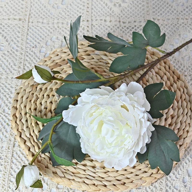 Simulation Single Branch Large Peony Flower Core-Wrapped Peony Peony Flower Wedding Decoration Road Lead Flower Arrangement Decoration Silk Flower