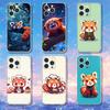 Red Panda Cute Cartoon Phone Case For iPhone 17,16,15,14,13,12,11 Pro,Max,Plus,XR,Mini,E Clear Full-coverage Soft Cover