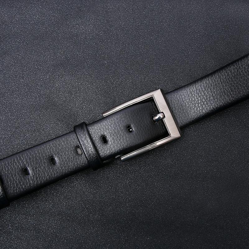 4.0 Alloy Buckle Business Style Pin Buckle Belt Thickened PU Pin Buckle Belt