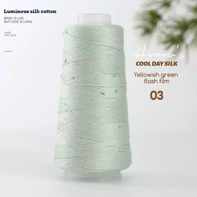 Tencel Sequin Silk Thread Wool Hat & Baby Knitting Short Sleeve DIY Kit