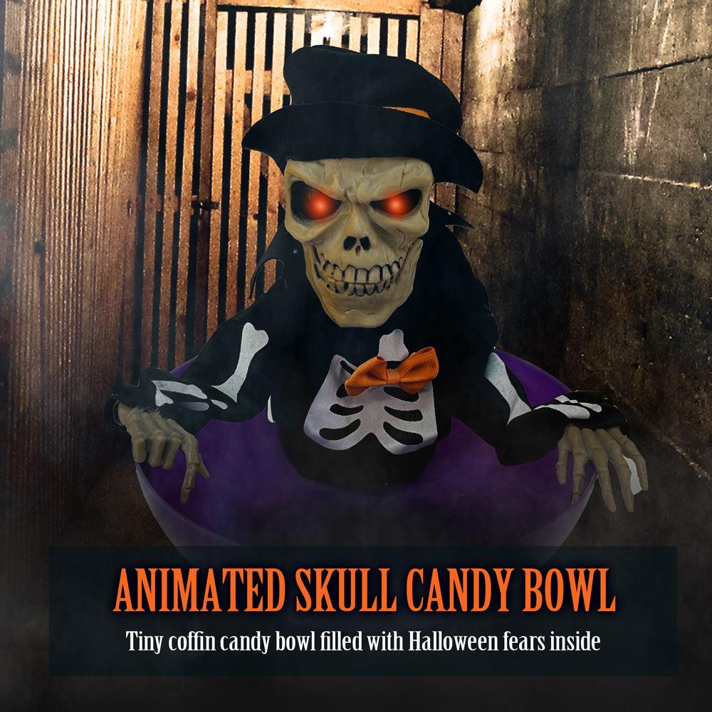 2025 Halloween Horror Witch Electric Fruit Plate Bar Party Ghost Skeleton Frightening Scary Decoration Props Scene Layout