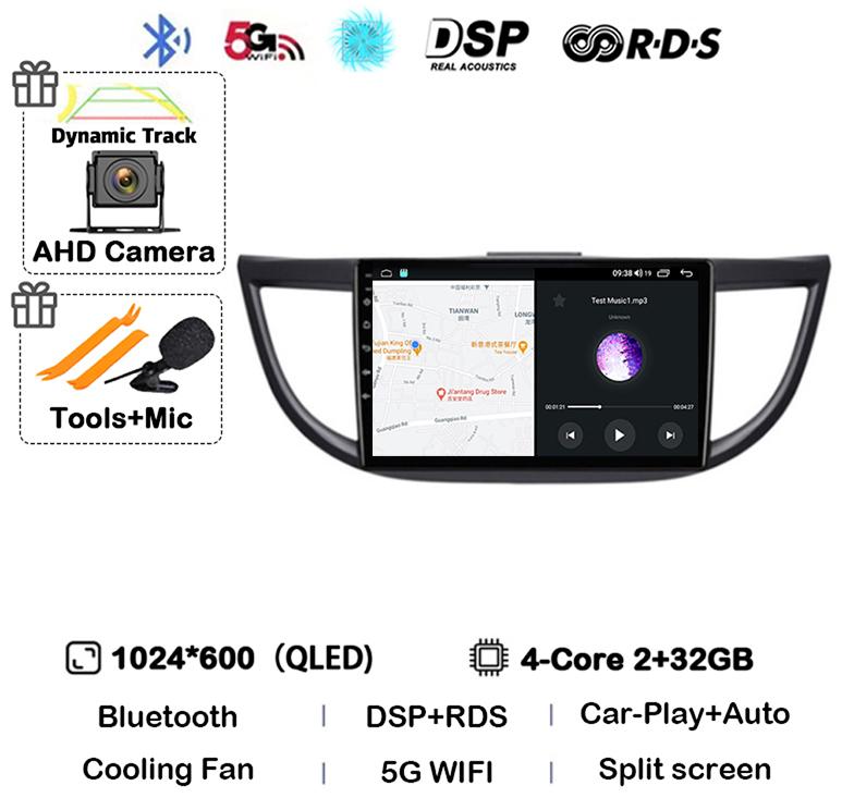 

Android 14 Carplay For Honda CRV CR-V 2011 2015 2016 2017 2018 Car Radio Multimedia Video Player Navigation GPS Head Unit Stereo