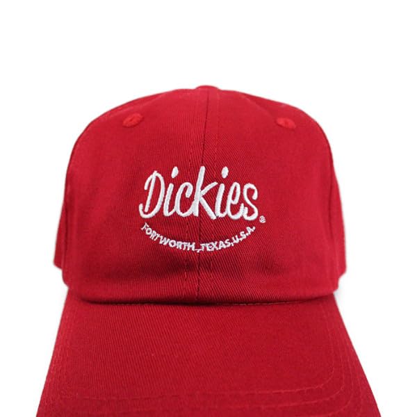 Dickies Cap for Men and Low Smile Present Women, Hat, Cap, EMB, Popular, Trendy, Cute, Gift, (Red)