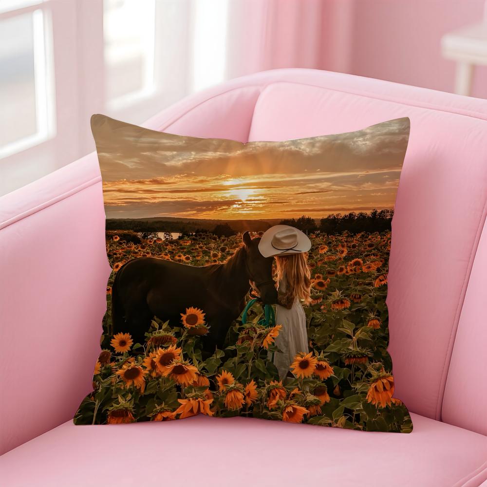 CClassical Western Beauty and Flowers Cushion Cover Pillow Case Soft Friendly Fabric  Concealed Zipper