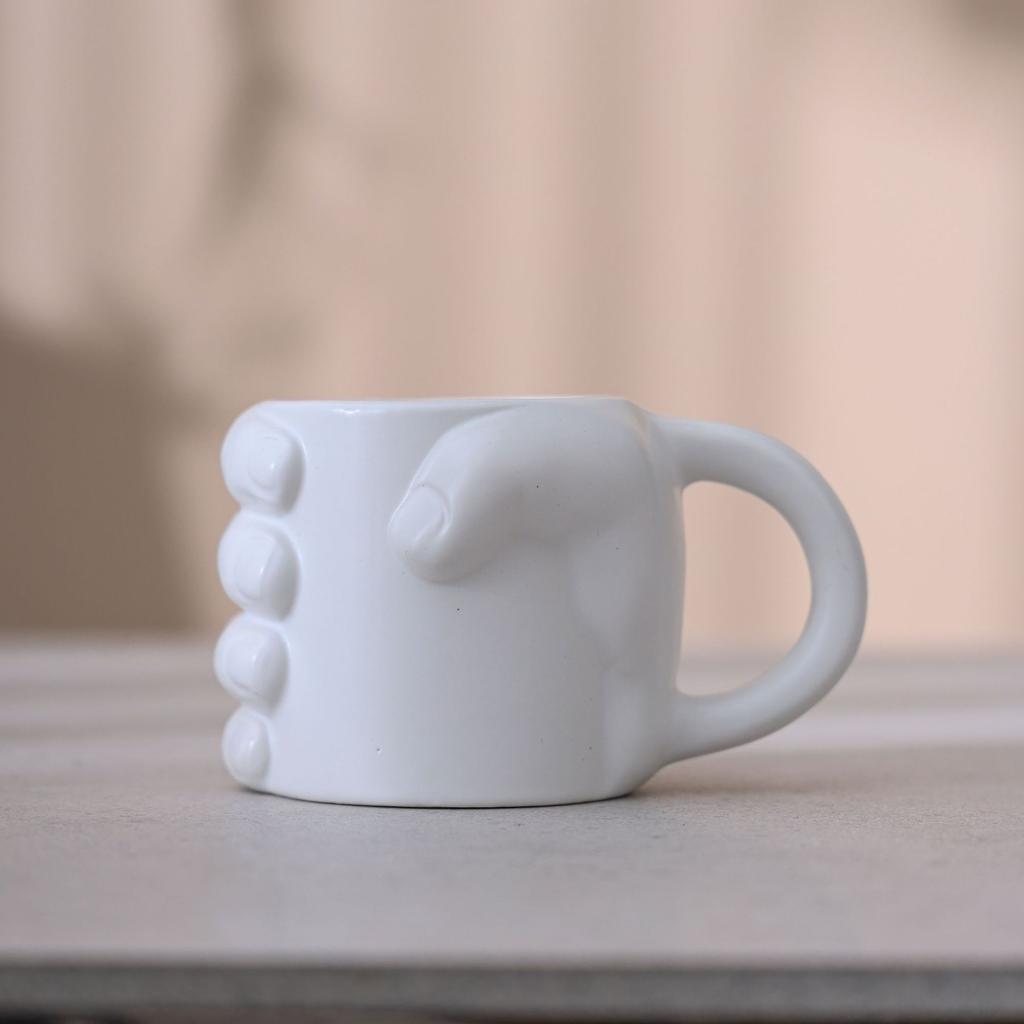 Ceramic Coffee Cup Large Capacity Macaron Color Mug Irregular Latte Cup