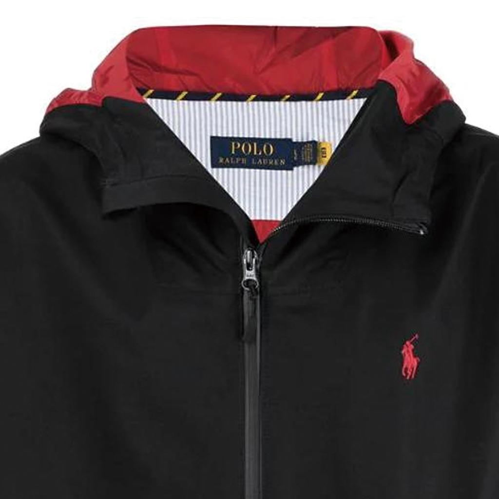 Polo Ralph Lauren SS22 Solid Color Comfortable Hooded Zipper Waterproof Jacket Men Jackets Black 710861091001BLACK