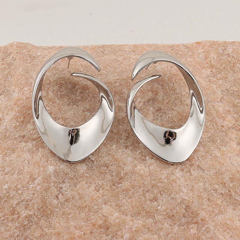 

Преувеличенные геометрические крупные серьги женские нишевые с высоким чувством нерегулярные серьги с перекрученной линией серьги-гвоздики серебряный