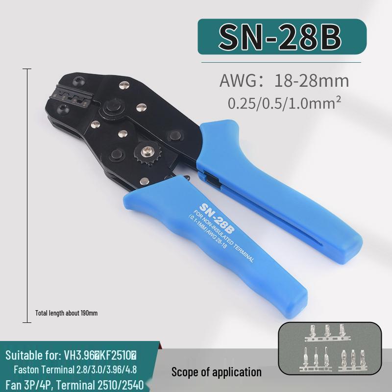 Crimping Tool SN-01BM/02/03/48B/06WF/28B for Spring Clip PH & XH2.54 DuPont Cold Crimp Terminals.