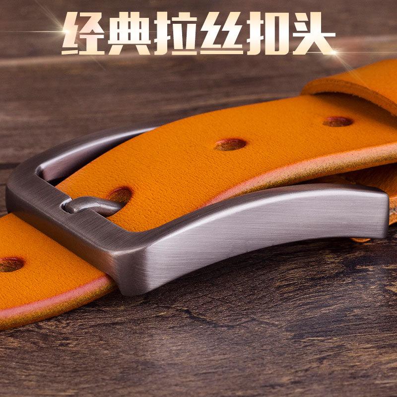 Men'S Belt Pure Cowhide Pin Buckle Belt Leather Belt High-Quality Cowhide Casual