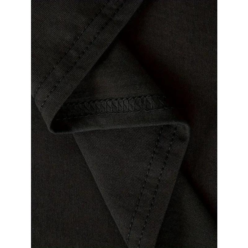 European Sizes Men's & Women's Black Tuxedo Cat T-Shirt - Soft Breathable Crew Neck Tee with White Tuxedo & Tabby Cat Design (Paw Print Collar)