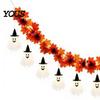 Novelty Gift for Kids Friends 70 Inch Halloween Light Up Ghost Garland, Spooky Maple Leaf String with 10 Seasonal Decorative Props Events Ghosts,